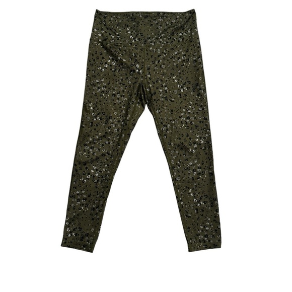 Zella Pants - Zella Women’s Ultra High Waist Ankle Leggings Large Green Cheetah Print